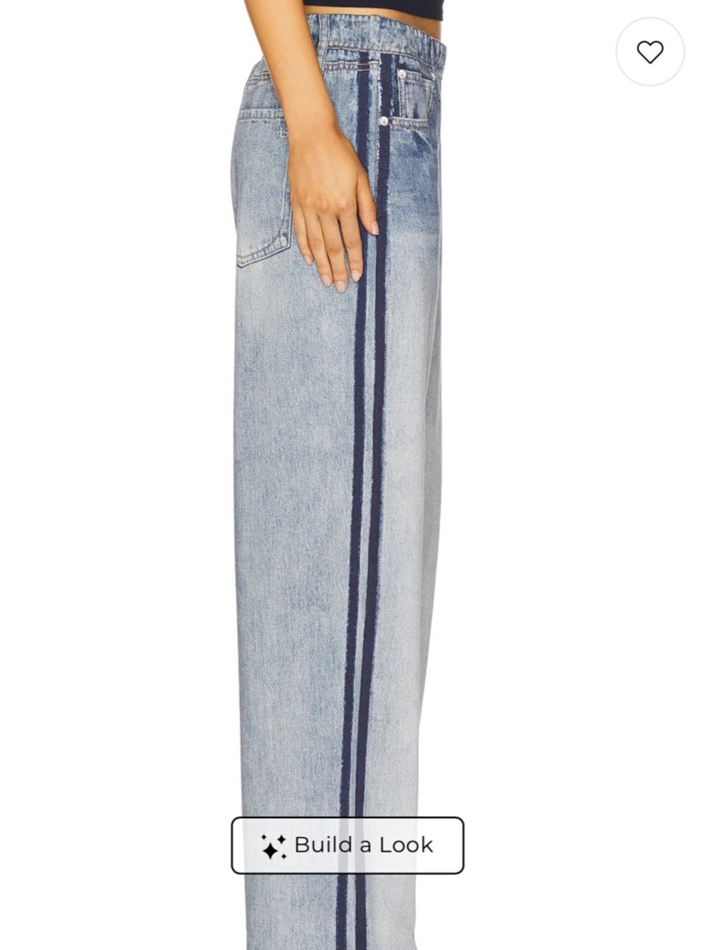 rag & bone Miramar Wide Leg Track Pants Coney Faux Denim NWT Size XL - Picture 3 of 14